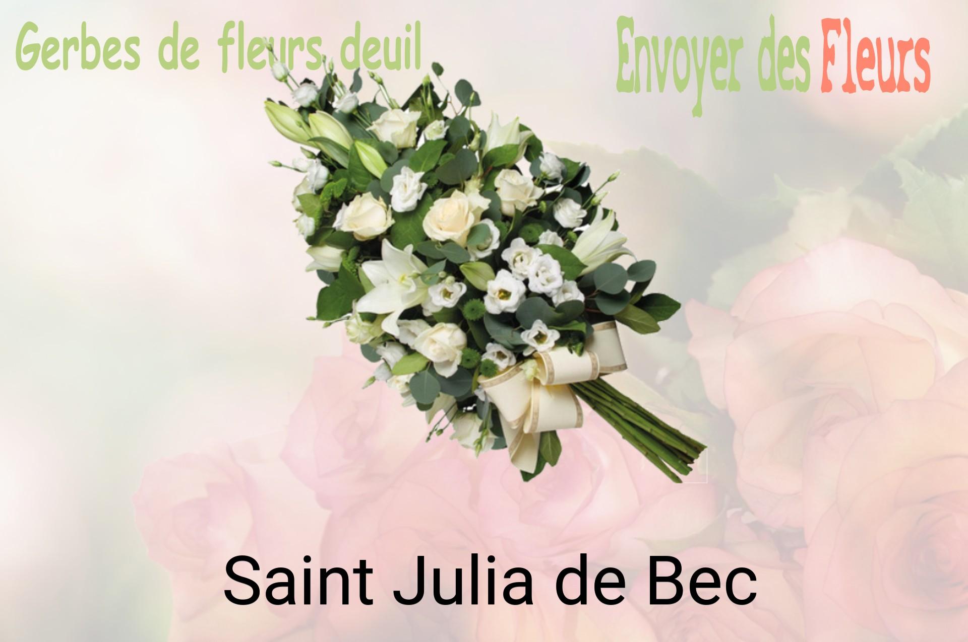 Gerbe de fleurs de deuil livrée à Saint-Julia-de-Bec